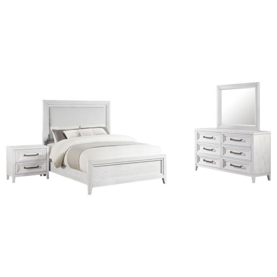 Marielle 4-piece Queen Bedroom Set Distressed White 