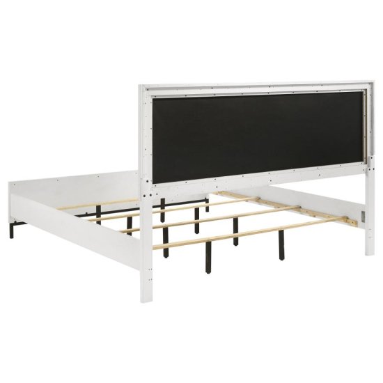 Sonora Eastern King Upholstered Panel Bed White 