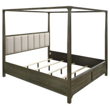 (image for) Gran Park Eastern King Four Poster Canopy Bed Dark Cocoa