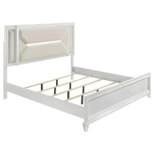 (image for) Marmore 64-inch Queen Panel Bed LED Headboard White