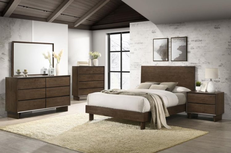 Modal Additional Images for Glenwood 48-inch Queen Platform Panel Bed Warm Brown