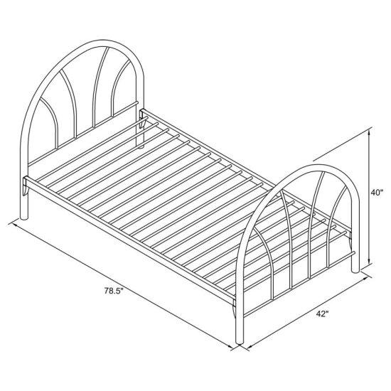 Modal Additional Images for Marjorie Metal Twin Open Frame Bed White