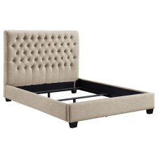 (image for) Chloe Upholstered Full Panel Bed Oatmeal