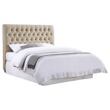 (image for) Chloe Upholstered Eastern King Panel Headboard Oatmeal