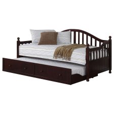 (image for) Dan Ryan Wood Twin Daybed with Trundle Cappuccino