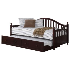 (image for) Dan Ryan Wood Twin Daybed with Trundle Cappuccino
