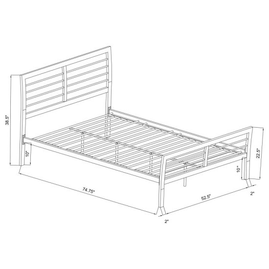 Modal Additional Images for Cooper Metal Full Open Frame Bed Silver