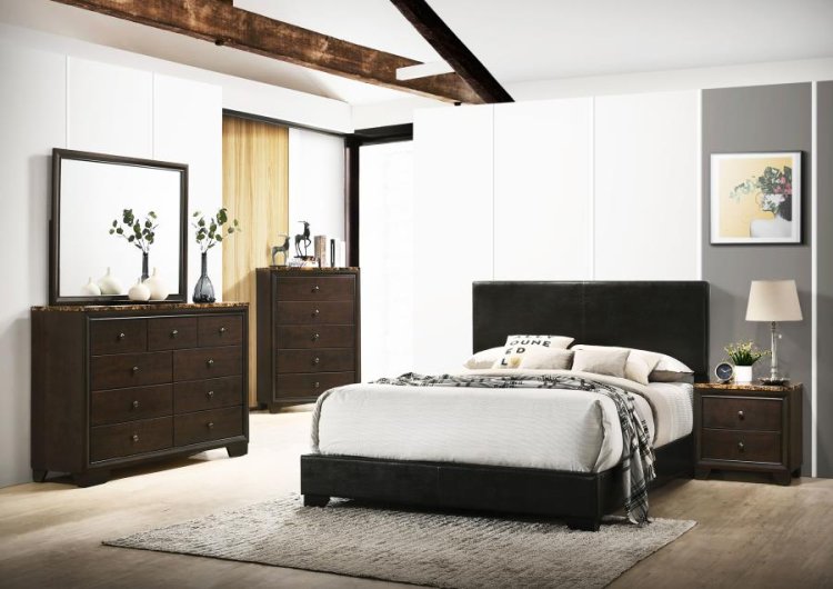 Modal Additional Images for Conner Upholstered Full Panel Bed Black