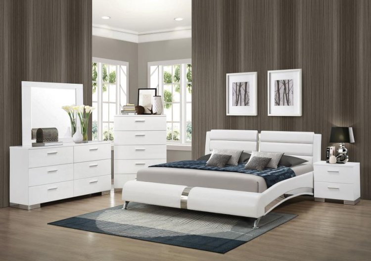 Modal Additional Images for Jeremaine Upholstered Queen Sleigh Bed White