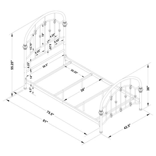 Modal Additional Images for Rowan Metal Twin Open Frame Bed Dark Bronze