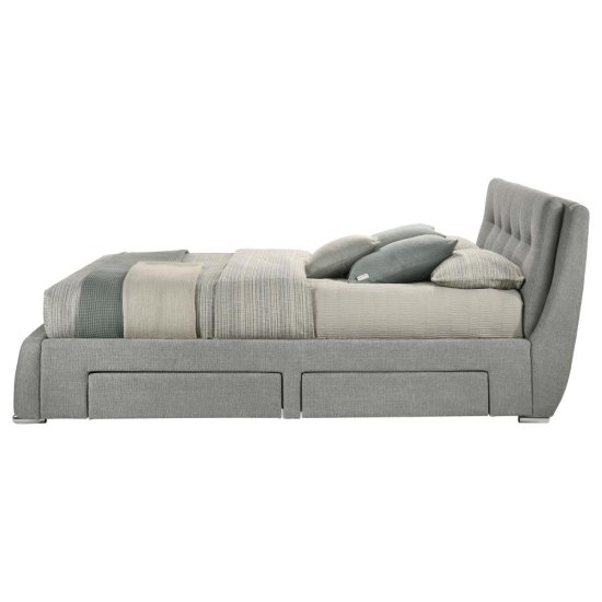 Fenbrook Upholstered Queen Storage Panel Bed Grey