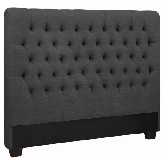 (image for) Chloe Upholstered Full Panel Headboard Charcoal