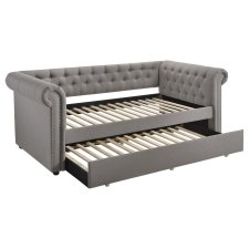 (image for) Kepner Upholstered Twin Daybed with Trundle Grey