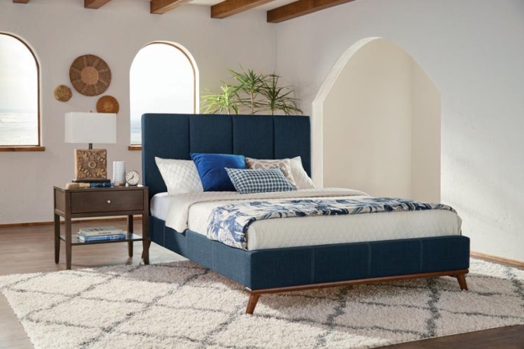 Modal Additional Images for Charity Upholstered Queen Panel Bed Blue