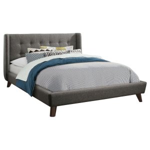 (image for) Carrington Upholstered Eastern King Wingback Bed Grey