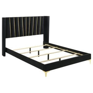 (image for) Kendall Upholstered Queen Panel Bed Black