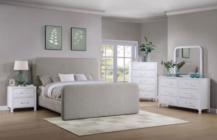 Modal Additional Images for Wren Upholstered Queen Panel Bed Grey