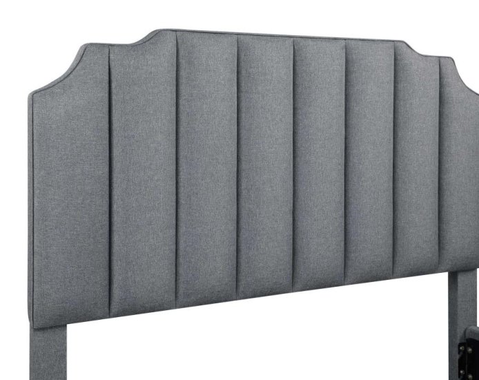 Fiona Upholstered Full Panel Bed Light Grey