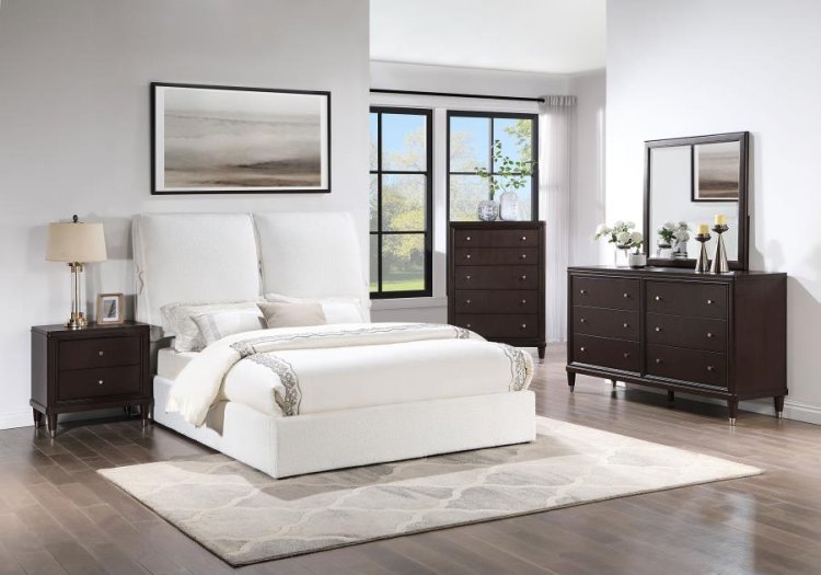 Modal Additional Images for Gwendoline Upholstered Queen Panel Bed White