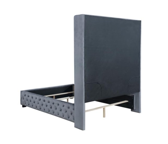 Modal Additional Images for Rocori Upholstered Queen Wingback Bed Grey