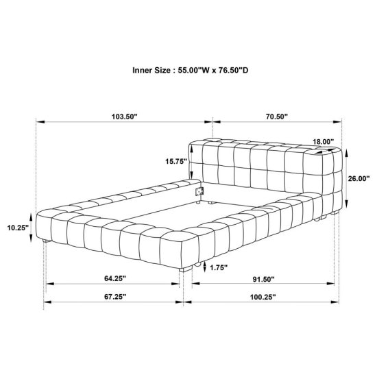 Modal Additional Images for Trinity Upholstered Full Platform Bed Light Taupe