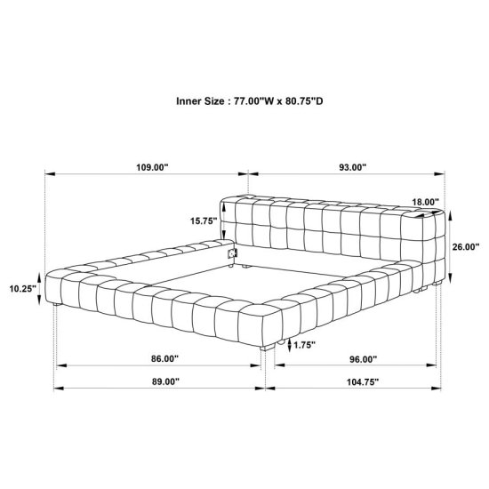 Modal Additional Images for Trinity Upholstered Eastern King Platform Bed Light Taupe