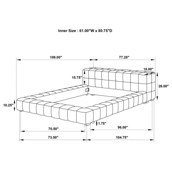 Modal Additional Images for Trinity Upholstered Queen Platform Bed Light Taupe