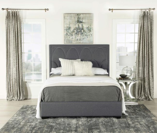 Modal Additional Images for Bowfield Upholstered Queen Panel Bed Charcoal