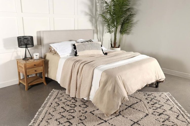 Modal Additional Images for Kosmo Upholstered Queen or Full Panel Headboard Sand