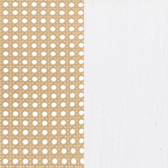 Lanewood Open Cane Webbing Metal Eastern King Bed White