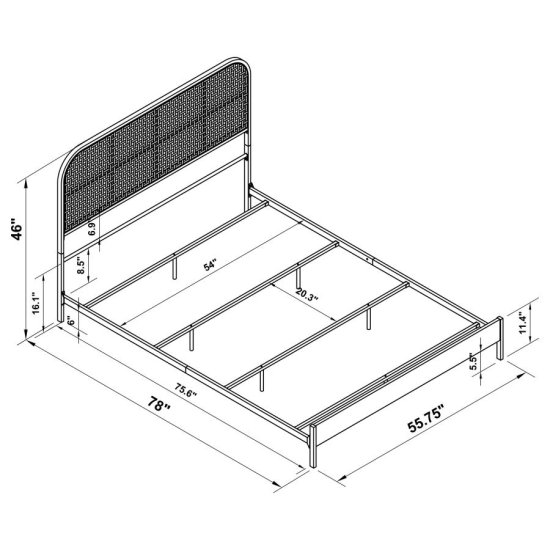 Modal Additional Images for Amherst Radio Weave Rattan Metal Full Bed White