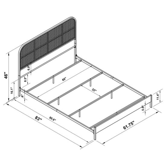 Modal Additional Images for Amherst Radio Weave Rattan Metal Queen Bed White