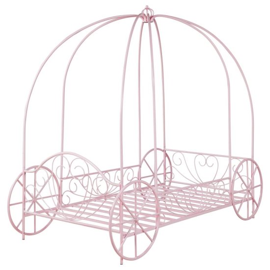 Massi Metal Twin Canopy Bed Powder Pink