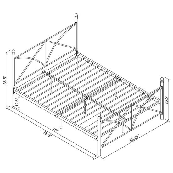 Modal Additional Images for Hart Metal Full Open Frame Bed White