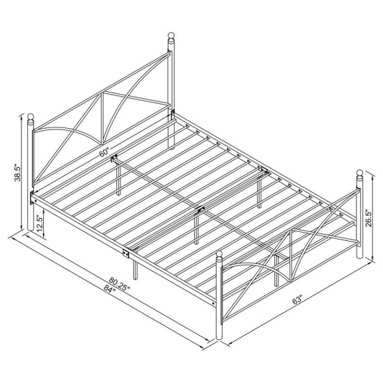 Modal Additional Images for Hart Metal Queen Open Frame Bed White