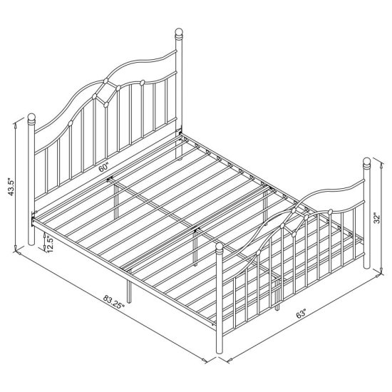 Modal Additional Images for Klossen Metal Queen Open Frame Bed Black