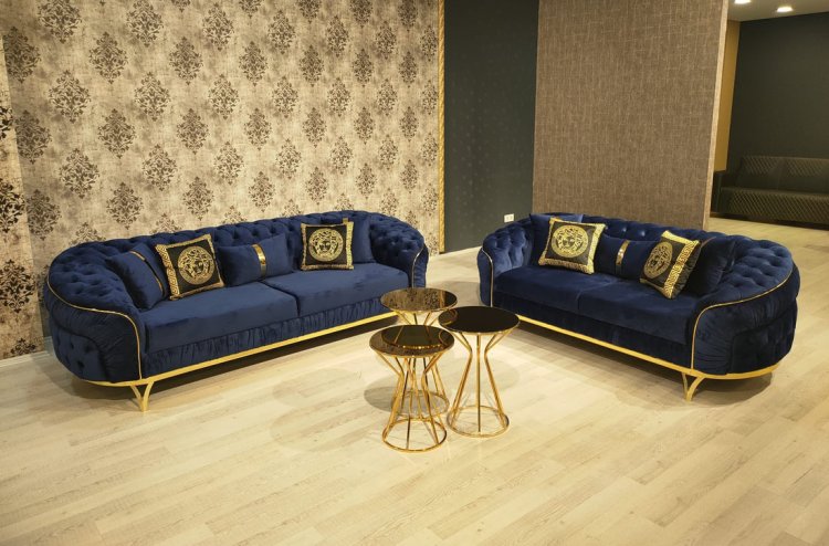 (image for) 97078 Allita - Blue Sofa & Loveseat