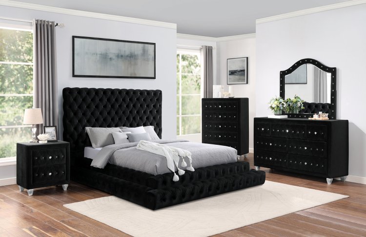 (image for) Stefania Black Qn. 5Pc W/2Ns