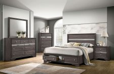 Chrissy Grey Qn. 5Pc W/2Ns (image for) Chrissy Grey Qn. 5Pc W/2Ns