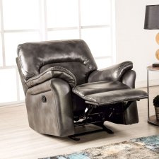 (image for) Josias Dark Gray Leatherette Glider Recliner