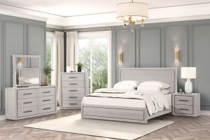 (image for) Crowthorne Weathered Oak Qn. 5Pc W/2Ns