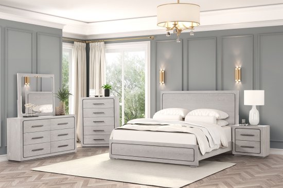 (image for) Crowthorne Weathered Oak Qn. 5Pc W/2Ns