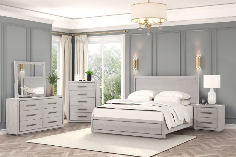 (image for) Crowthorne Weathered Oak Qn. 5Pc W/2Ns