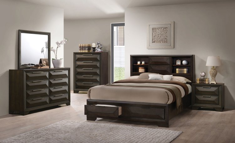 (image for) Caistor Brown Qn. 5Pc W/2Ns