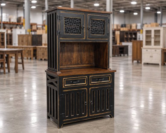 (image for) Las Cruces Laser Hutch Blk Walnut (1 in Stock)